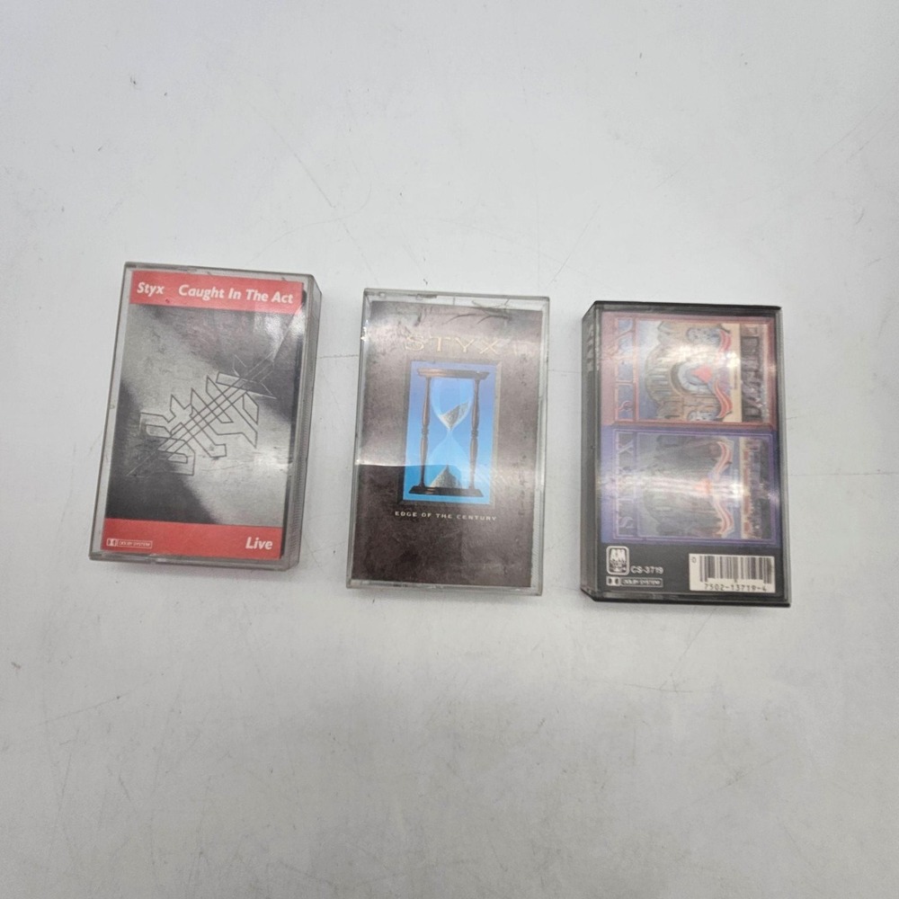 Vintage Styx Cassette Lot 3 Paradise Theater Edge Century Caught In Act Rock